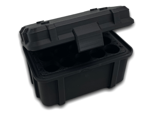 Stapelbarer Mini-Schutzkoffer Batteriekiste für AA, AAA, 9V und mehr
