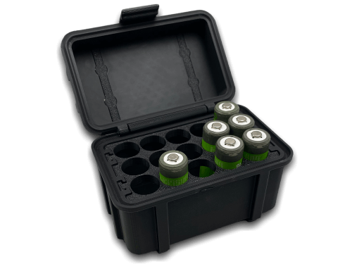 Stapelbarer Mini-Schutzkoffer Batteriekiste für AA, AAA, 9V und mehr